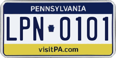 PA license plate LPN0101