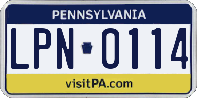 PA license plate LPN0114