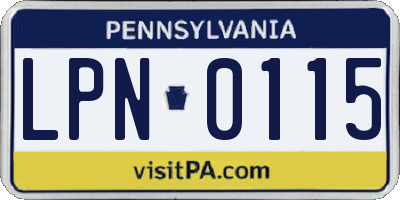 PA license plate LPN0115
