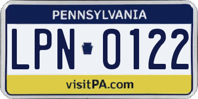 PA license plate LPN0122
