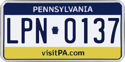 PA license plate LPN0137