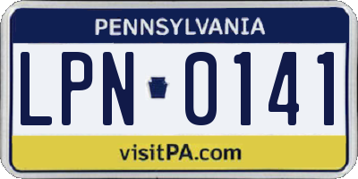 PA license plate LPN0141
