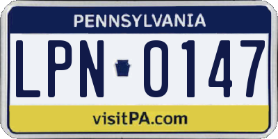 PA license plate LPN0147