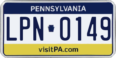 PA license plate LPN0149