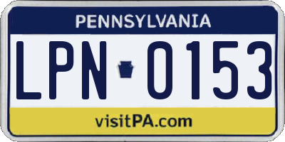 PA license plate LPN0153