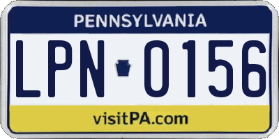 PA license plate LPN0156