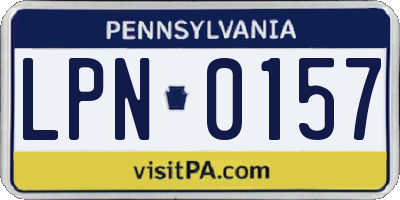 PA license plate LPN0157