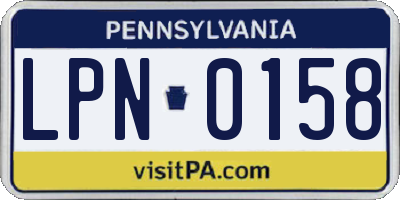 PA license plate LPN0158