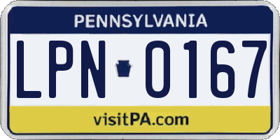 PA license plate LPN0167