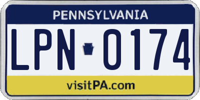 PA license plate LPN0174