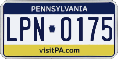 PA license plate LPN0175