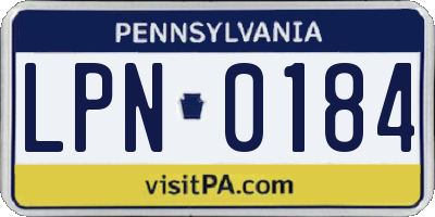 PA license plate LPN0184