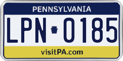 PA license plate LPN0185