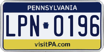 PA license plate LPN0196