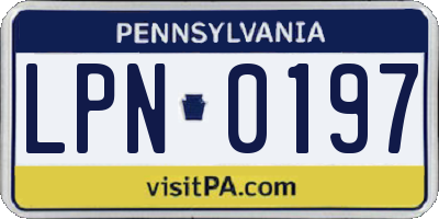 PA license plate LPN0197