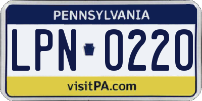PA license plate LPN0220