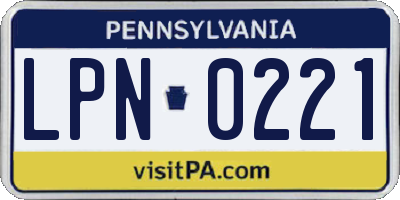 PA license plate LPN0221