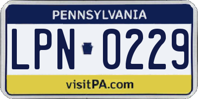 PA license plate LPN0229
