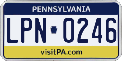 PA license plate LPN0246