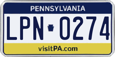 PA license plate LPN0274