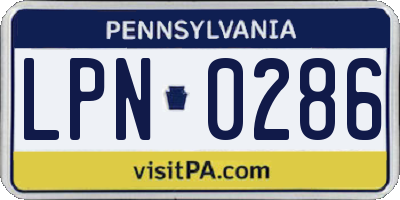 PA license plate LPN0286