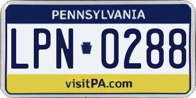 PA license plate LPN0288