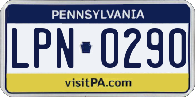 PA license plate LPN0290