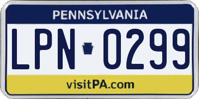 PA license plate LPN0299