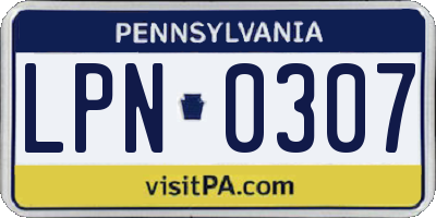 PA license plate LPN0307
