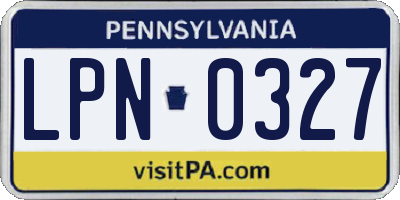 PA license plate LPN0327