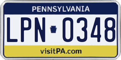 PA license plate LPN0348