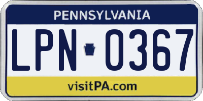PA license plate LPN0367