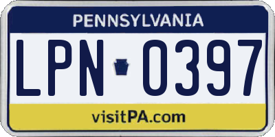 PA license plate LPN0397