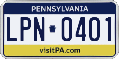 PA license plate LPN0401