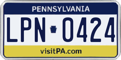 PA license plate LPN0424