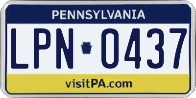 PA license plate LPN0437