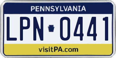 PA license plate LPN0441