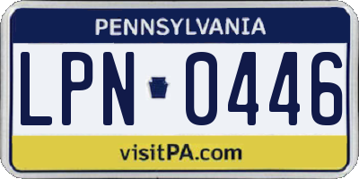 PA license plate LPN0446