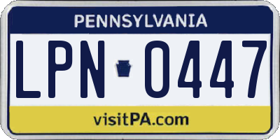PA license plate LPN0447