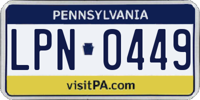 PA license plate LPN0449