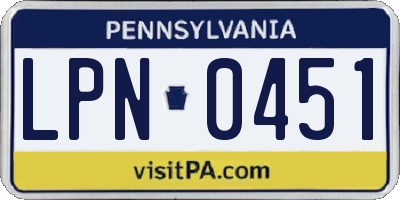 PA license plate LPN0451