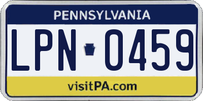 PA license plate LPN0459