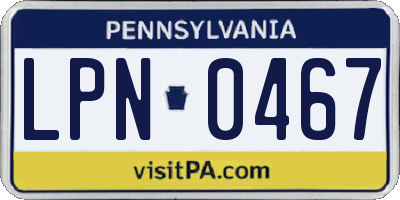 PA license plate LPN0467