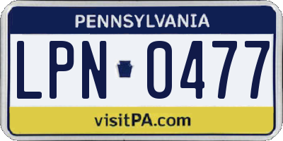 PA license plate LPN0477