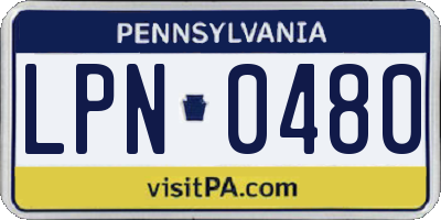 PA license plate LPN0480