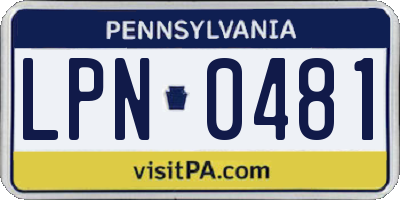 PA license plate LPN0481