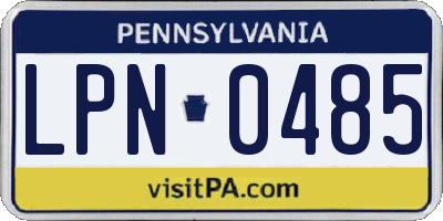 PA license plate LPN0485