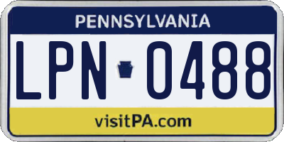 PA license plate LPN0488