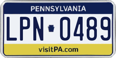 PA license plate LPN0489
