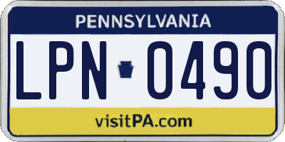 PA license plate LPN0490